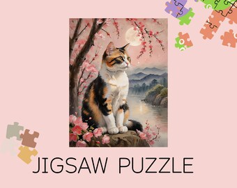 Fantasy Cat Puzzle – 500 Piece Watercolor Art | Free Shipping to U.S. | Moonlit Night Scene Gift Idea