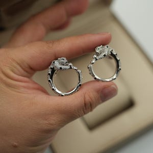 Panther earrings panther circle earrings 925 silver 18k gold plated post back leopard earrings