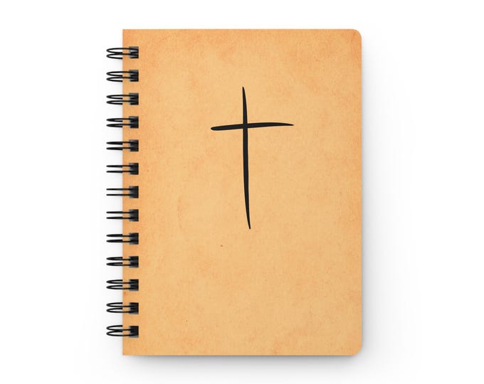 Simple Cross Journal Spiral Bound Notebook | Christian Prayer Journal