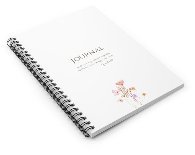 Women's Bible Verse Journal Spiral Notebook | Psalm 3:6, Ruled Pages