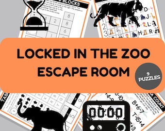 Låst i djurparken Escape Room utskrivbart för barn