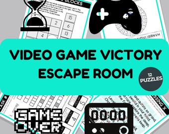 Utskrivbart Escape Room med videospelsseger för barn