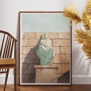 Póster de escultura griega / Impresión artística / Ilustración vintage para decoración de pared / Manga y anime