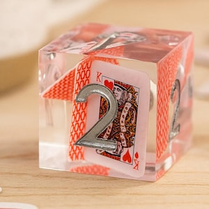 Karty do gry, Zestaw kości, Kości żywiczne, Wielościenne, Kości, DnD, Pathfinder, Unikalne kości, Prezent, dla graczy, Król, Królowa, D20, D7, Prezenty, D10, D12
