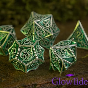 Metal dnd dice, 7PCS, RPG, Dices, dnd dice set, D20, polyhedral dice set, heavy dice, dice tower, pathfinder, dandd, dungeons and dragons