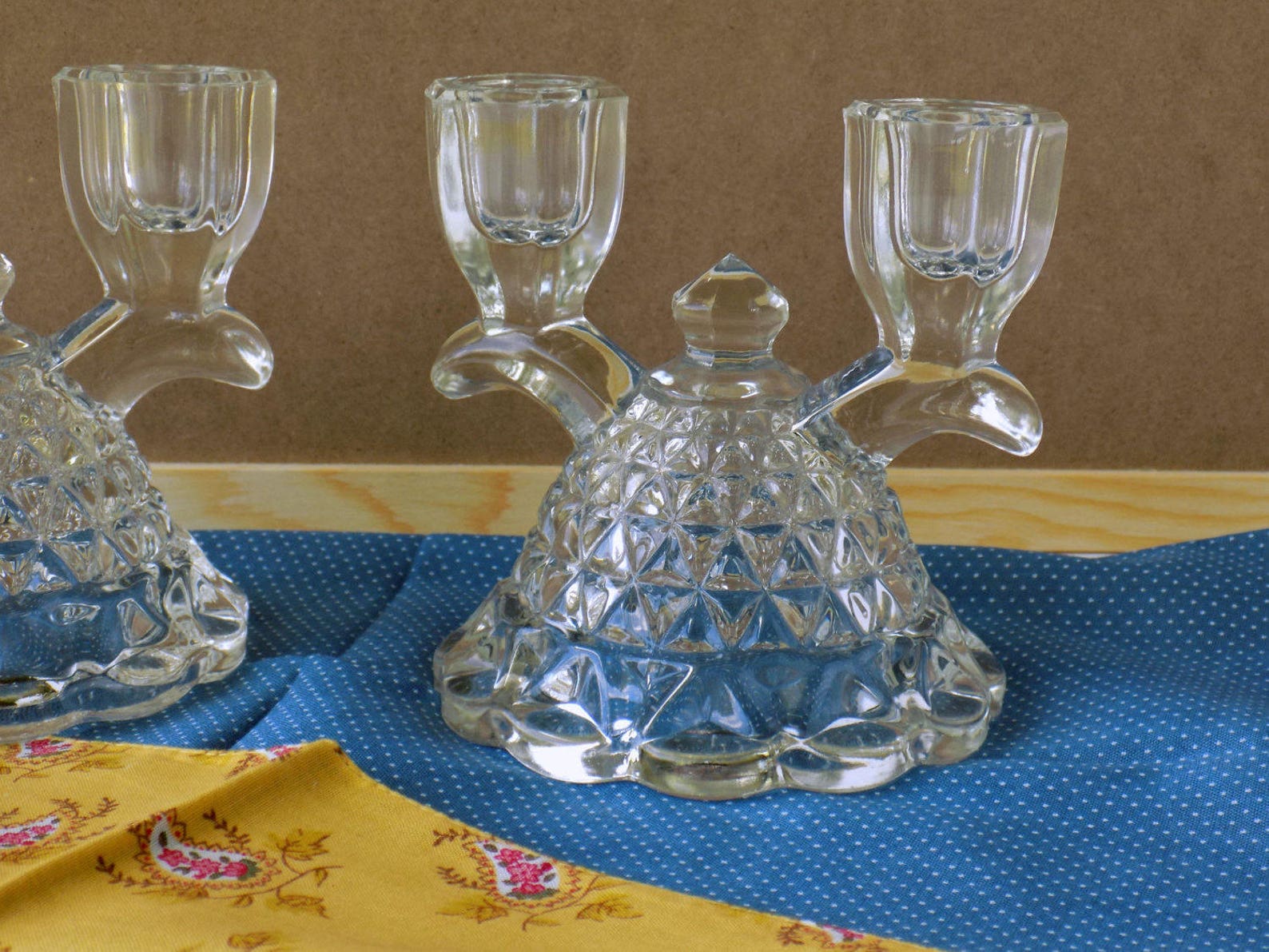 Victorian Decor. Glass Candle Holders. Antique Decor. Glass Etsy