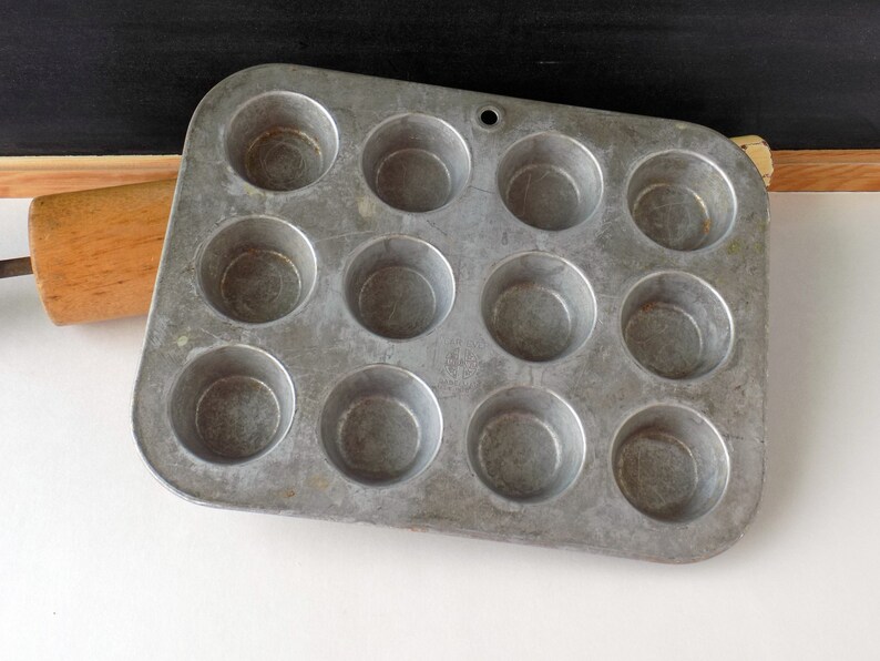 Mini Muffin Tin Vintage. Muffin Pan. Farmhouse Kitchen Decor. Etsy