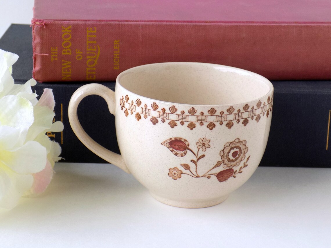 English Ironstone Tea Cup and Saucer. Ironstone China. Brown Etsy