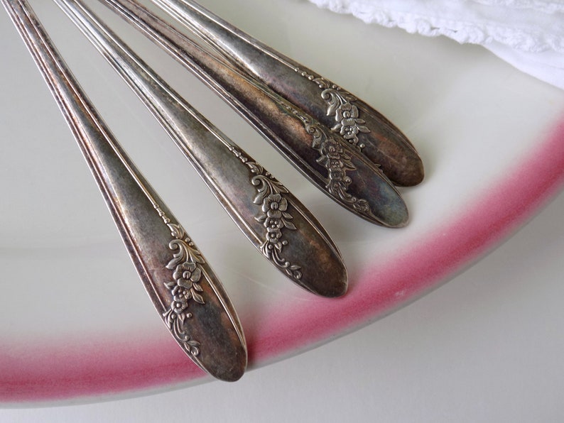 Antique Decor. Silver Serving Spoon Set. Silver Plate Spoons Etsy