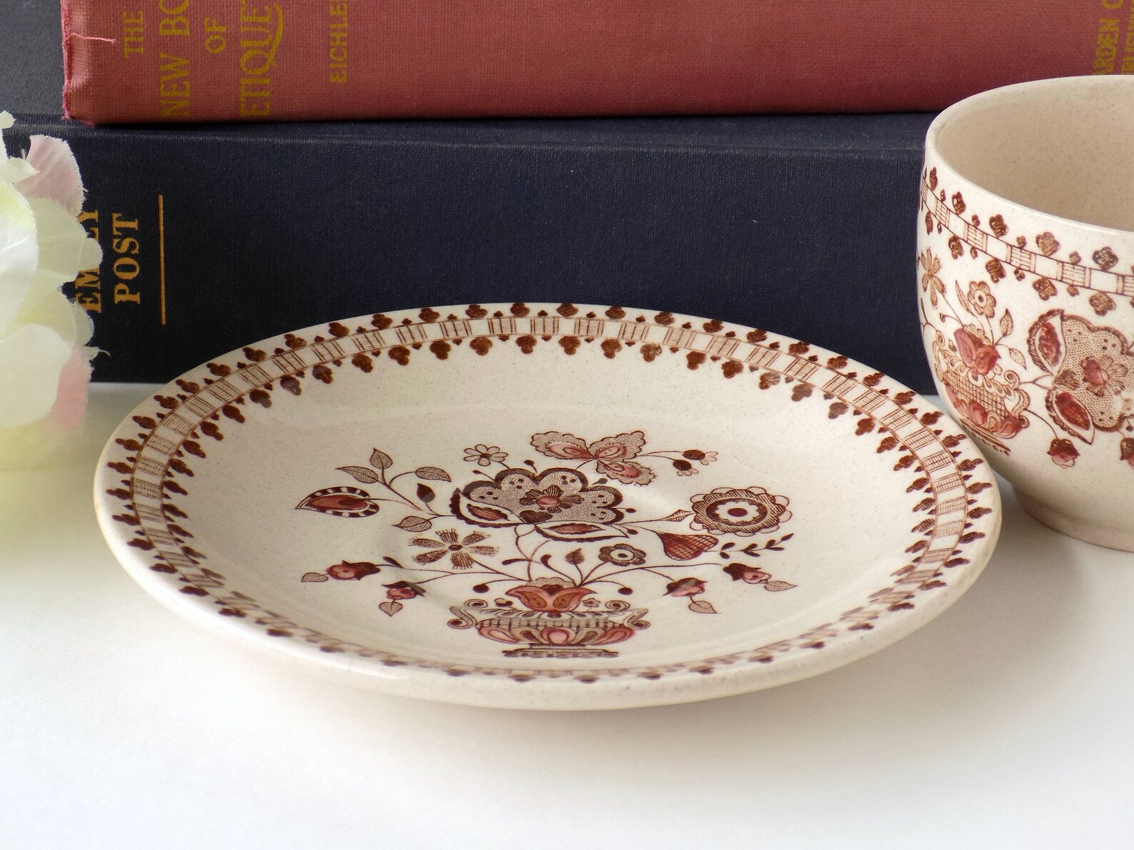 English Ironstone Tea Cup and Saucer. Ironstone China. Brown Etsy
