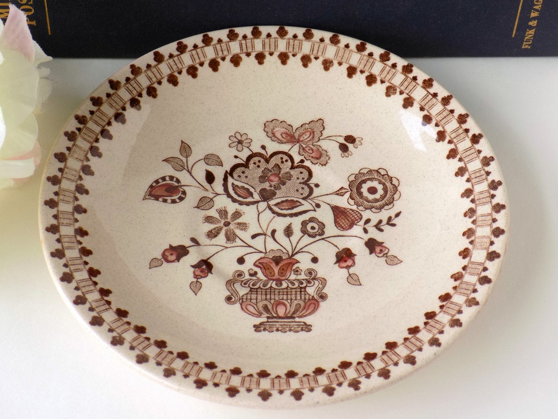 English Ironstone Tea Cup and Saucer. Ironstone China. Brown Etsy