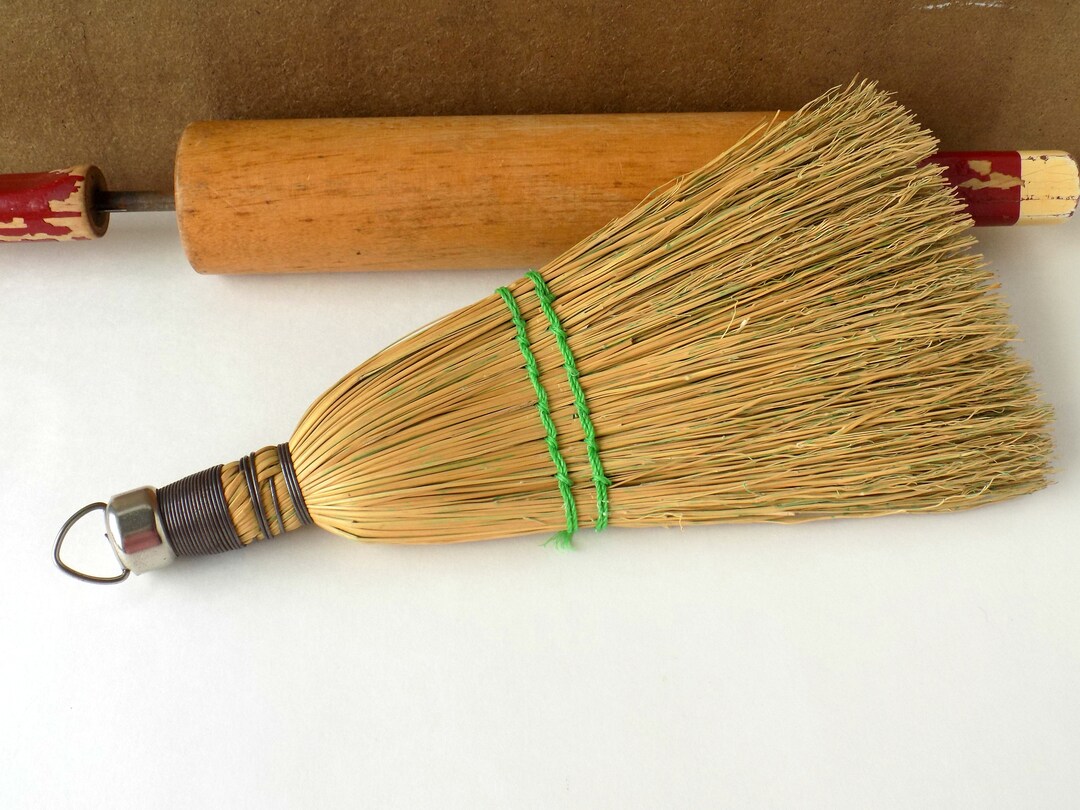 Hand Whisk Broom Straw. Vintage Broom. Antique Farmhouse Decor. Straw