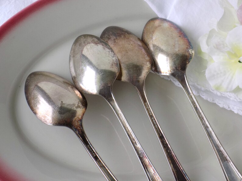 Antique Decor. Silver Serving Spoon Set. Silver Plate Spoons Etsy