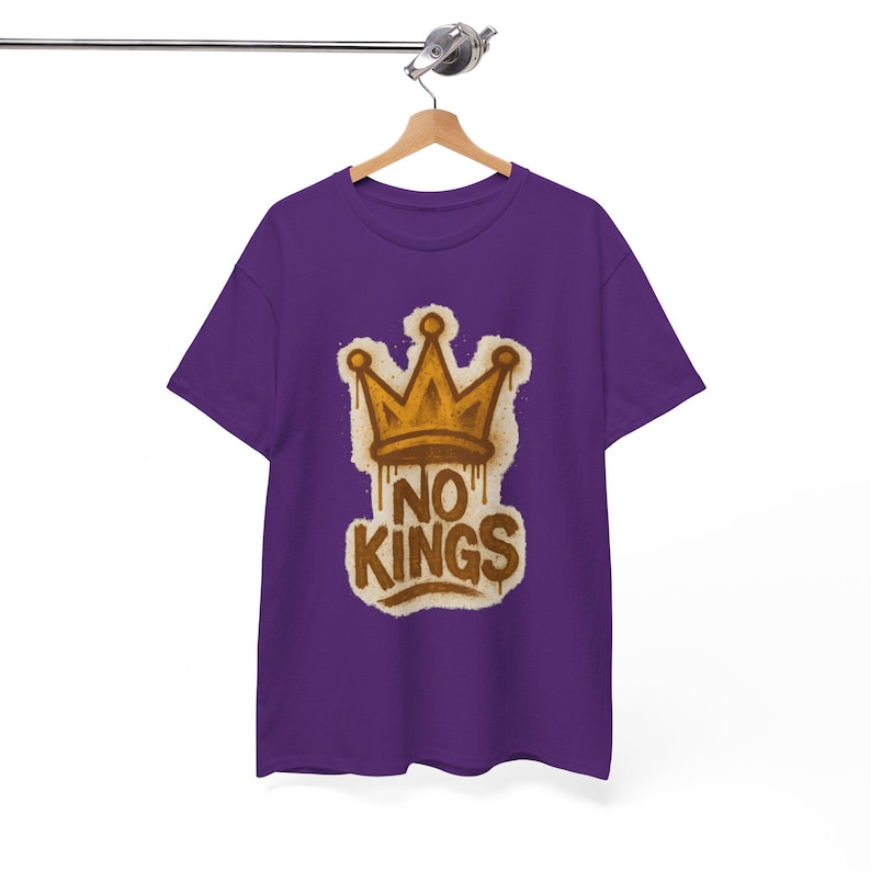 T-shirt Protest No Kings Anti-fasciste - Multicolore, Coton, Neuf Imprimé UK