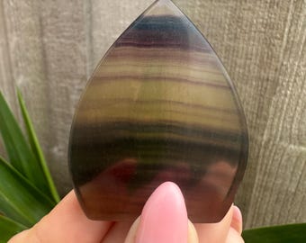Rainbow Fluorite candy flame, natural fluorite