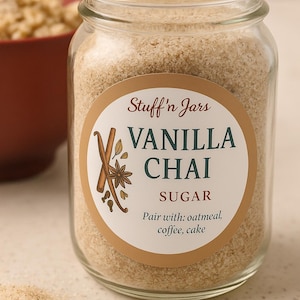 Vanilla Chai Sugar – Handcrafted with Real Spices | Small Batch Gourmet Sugar for Coffee, Oatmeal & Baking