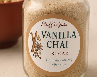 Vanilla Chai Sugar – Handcrafted with Real Spices | Small Batch Gourmet Sugar for Coffee, Oatmeal & Baking