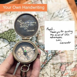 Engraved Compass Personalized Compass Custom Christmas Gift Compass Gift for Him Her Brass Compass Anniversary Gift Leather Gift for Friend