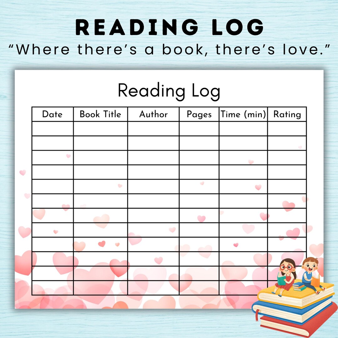 Kids Reading Log Printable, Homeschool Tracker Worksheet (PDF Download ...