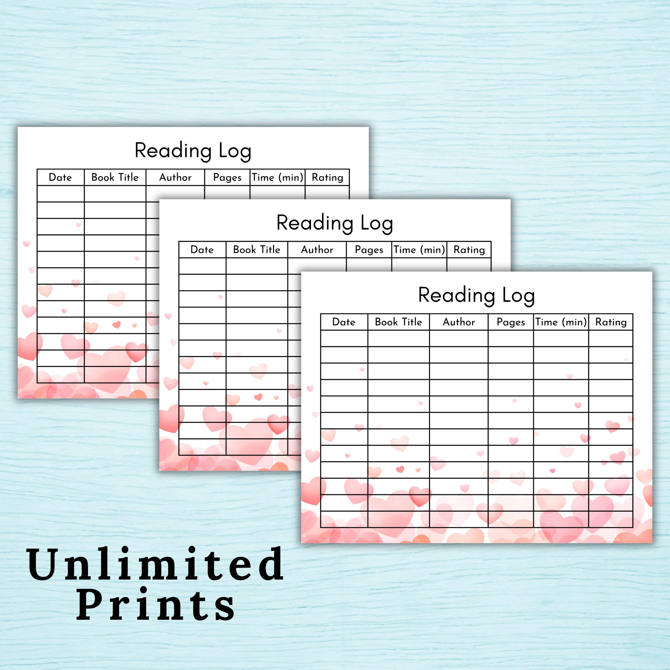 Kids Reading Log Printable, Homeschool Tracker Worksheet (PDF Download ...