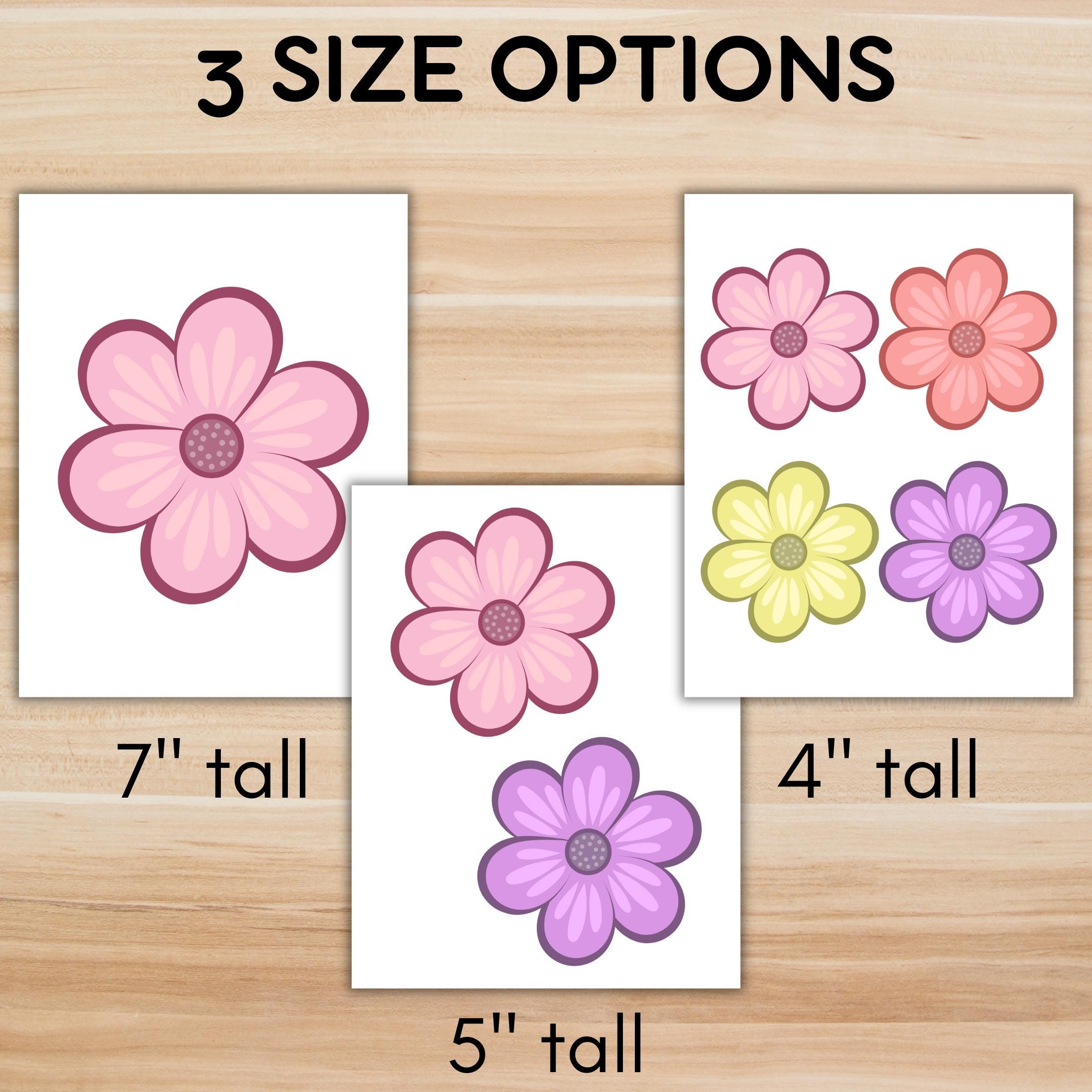Spring Flower Bulletin Board Decor Printable, Flower Cutouts Classroom ...