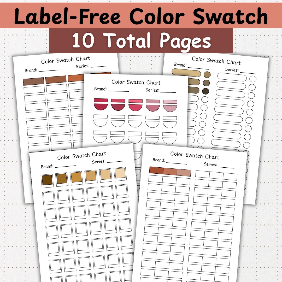 Blank Printable Color Swatch Charts (no Labels), 10 Page A4 Artist ...