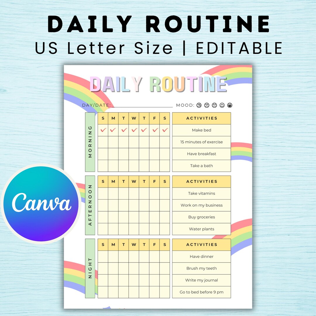 Editable Daily Routine Chart, Classroom Schedule Printable, Daily ...