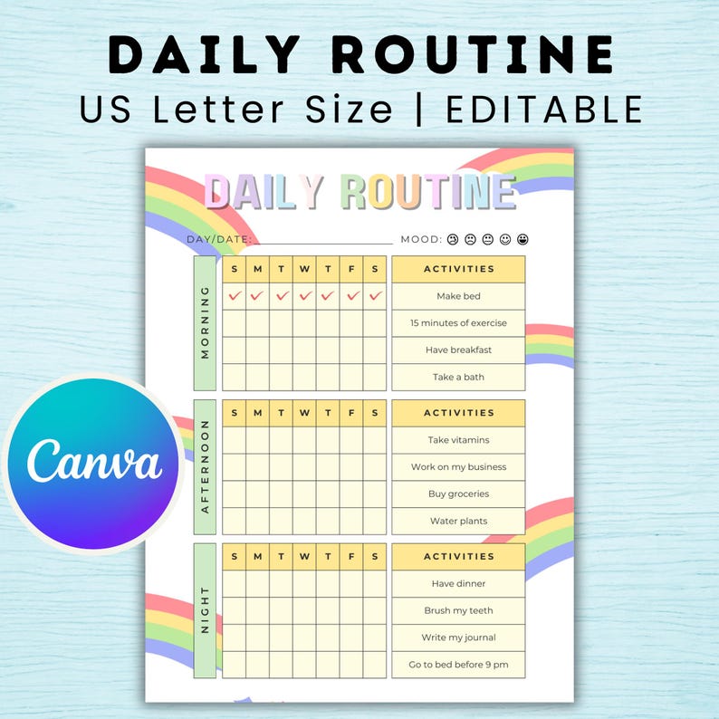 Editable Daily Routine Chart, Classroom Schedule Printable, Daily ...