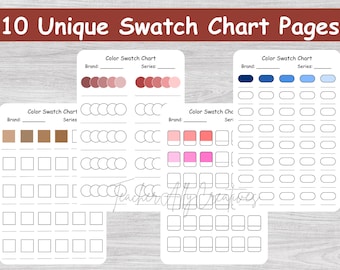 Printable Color Swatch Chart: Marker, Watercolor, Paint Organizer (PDF Download)