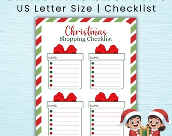 Weihnachtseinkaufsliste Printable für Weihnachtseinkaufsliste, Wunschliste und Urlaubsplaner (PDF Digital Download)