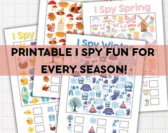 Printable  I Spy Seasons Game Bundle: Kids Search & Count Activity (PDF Download)