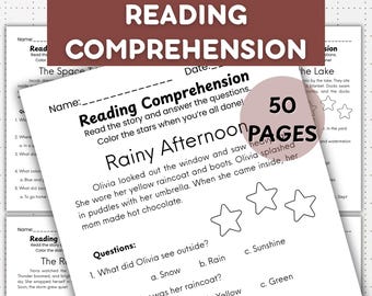 Feuilles d'exercices pour la compréhension écrite : 50 passages captivants, de la 1re à la 3e année (téléchargement PDF)