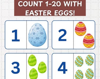 Easter Egg Counting Cards: Number Recognition Game (Digital Download)