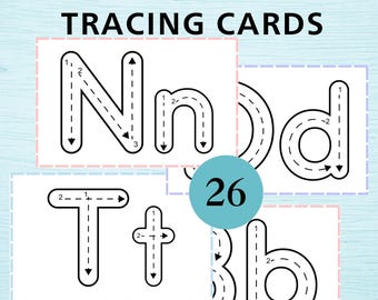 Alphabet Tracing Cards – Handwriting Practice, A-Z (Digital Download)