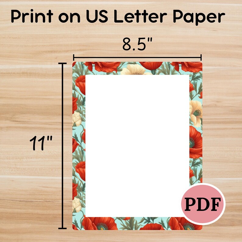 Printable Floral Borders, 1 Inch Page Border Templates, Floral Frame ...