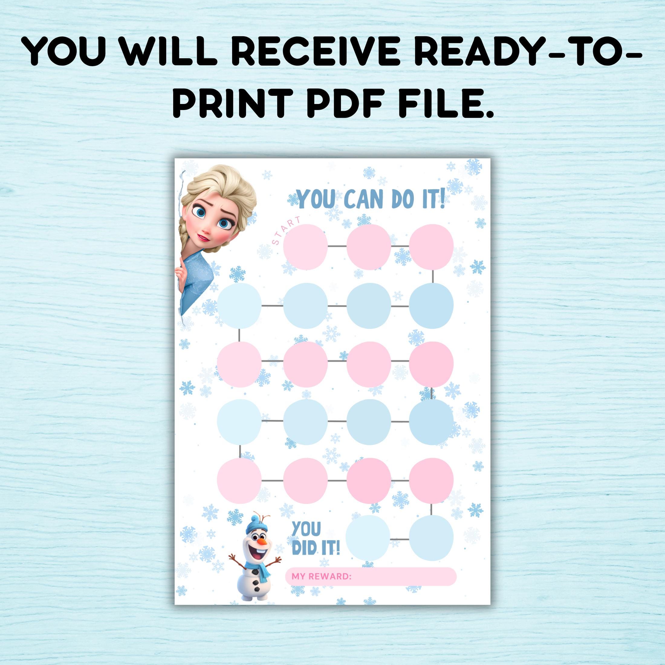 Reward Chart, Frozen Reward Chart Kids Printable, Toddler Reward Chart ...