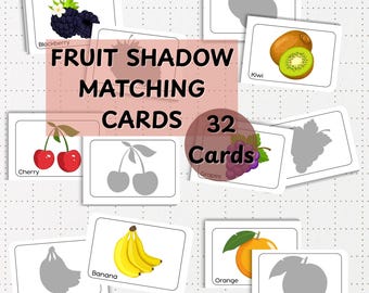 Obst Kartei: 32 druckbare Karten für Kleinkinder, Obst Karte, Montessori Materialien (PDF Download)