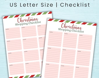 Weihnachtseinkaufsliste druckbare, Weihnachtsgeschenke, Einkaufsvorlage, Weihnachtsplaner (digitaler Download)