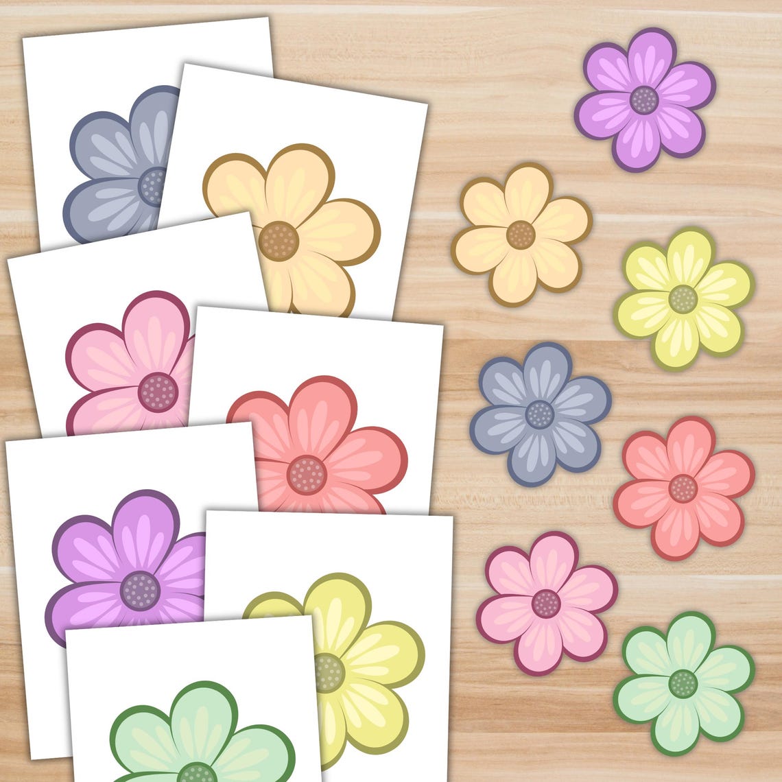 Spring Flower Bulletin Board Decor Printable, Flower Cutouts Classroom ...