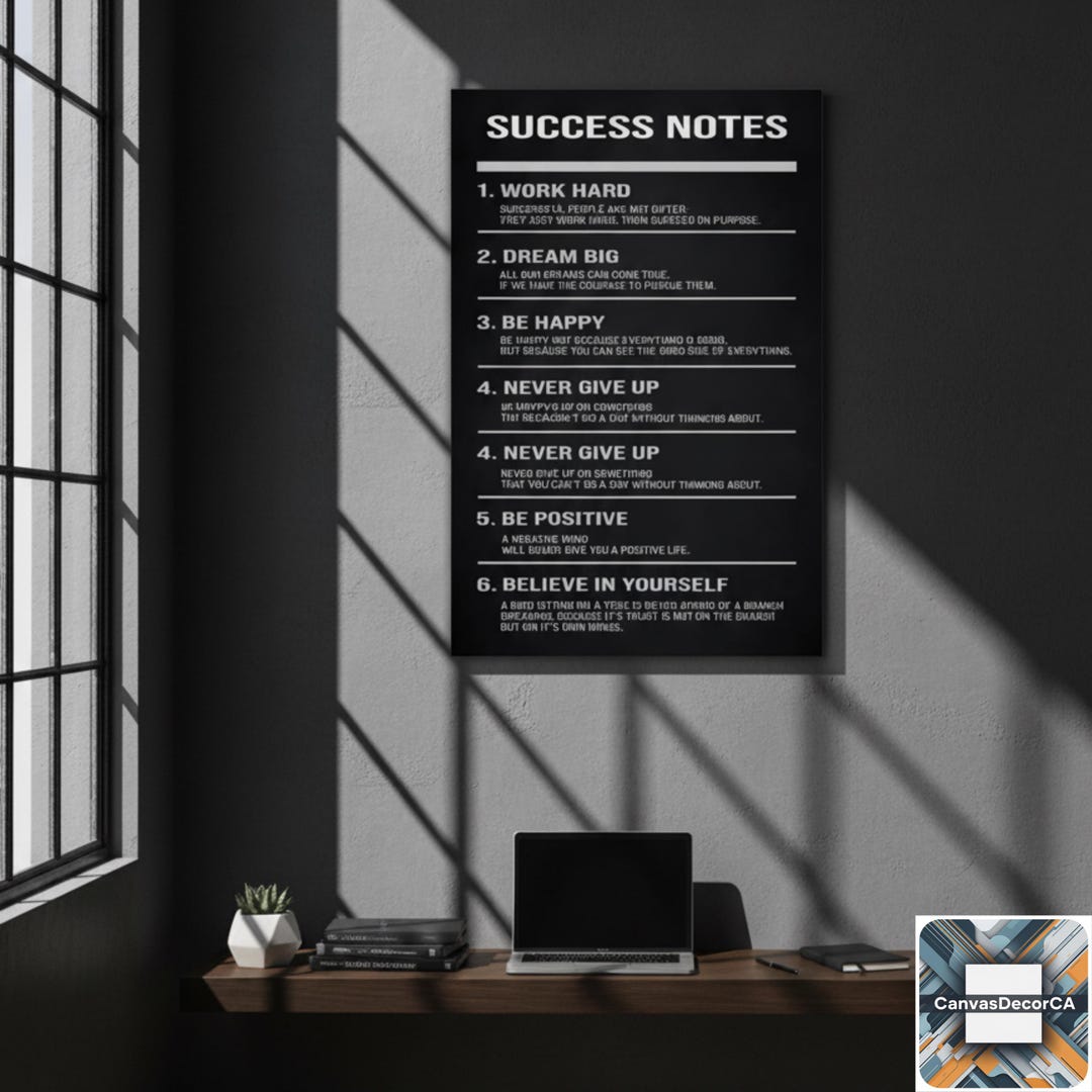 Motivational Quotes Success Poster – SUCCESS NOTES Canvas Painting ...