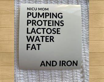 Pegatina de mamá de la UCIN con pesas: regalo divertido y alentador