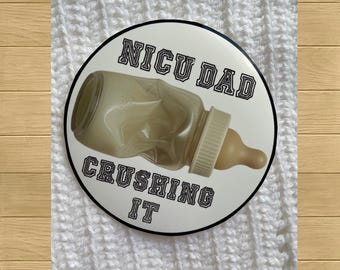 Pegatina de papá de la UCIN "Aplastándolo": vinilo impermeable