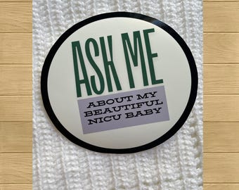 Vinilo adhesivo con la historia del bebé de la UCIN - Para botella de agua o portátil