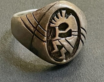 Vintage 1970's  Kokopelli Ring Southwestern Navajo Native American Indian Men's Women's Size 11.1/2