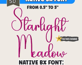 Starlight Meadow BX Embroidery Font Native BX Embrilliance Elegant Vintage Alphabet Home Floral Projects Embroidery Fonts Machine Embroidery
