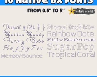 10 Font Set  BX Embroidery Font Native BX Embrilliance Elegant Vintage Alphabet Home Floral Projects Embroidery Fonts Machine Embroidery 15