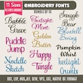 BX Cursive Machine Embroidery Font Monogram Script Alphabet Satin Stitch Font PES DST Jef Hus Boho Signature Font 11 Sizes, Instant Download