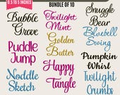 BX Cursive Machine Embroidery Font Monogram Script Alphabet Satin Stitch Font PES DST Jef Hus Boho Signature Font 11 Sizes, Instant Download