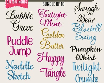 BX Cursive Machine Embroidery Font Monogram Script Alphabet Satin Stitch Font PES DST Jef Hus Boho Signature Font 11 Sizes, Instant Download