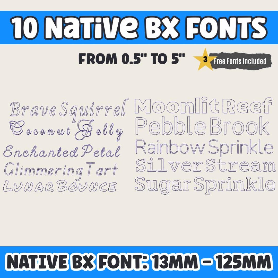 Native Print Font R 10 Font Set BX Embroidery Font Native BX Embrilliance Elegant Vintage ...